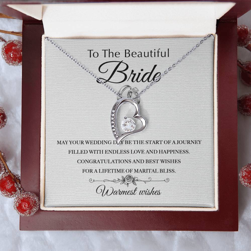 To The Beautiful Bride - Warmest Wishes - Forever Love Necklace