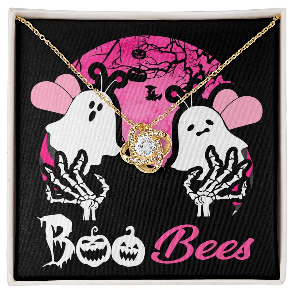 Gift for Wife -Halloween card  Boo Bees - Love Knot Necklace