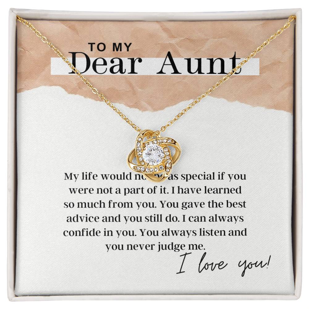 To My Dear Aunt - Love Knot Necklace