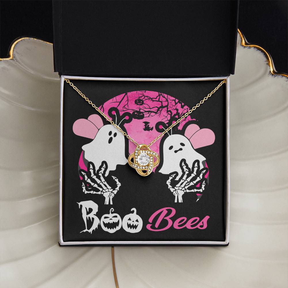 Gift for Wife -Halloween card  Boo Bees - Love Knot Necklace