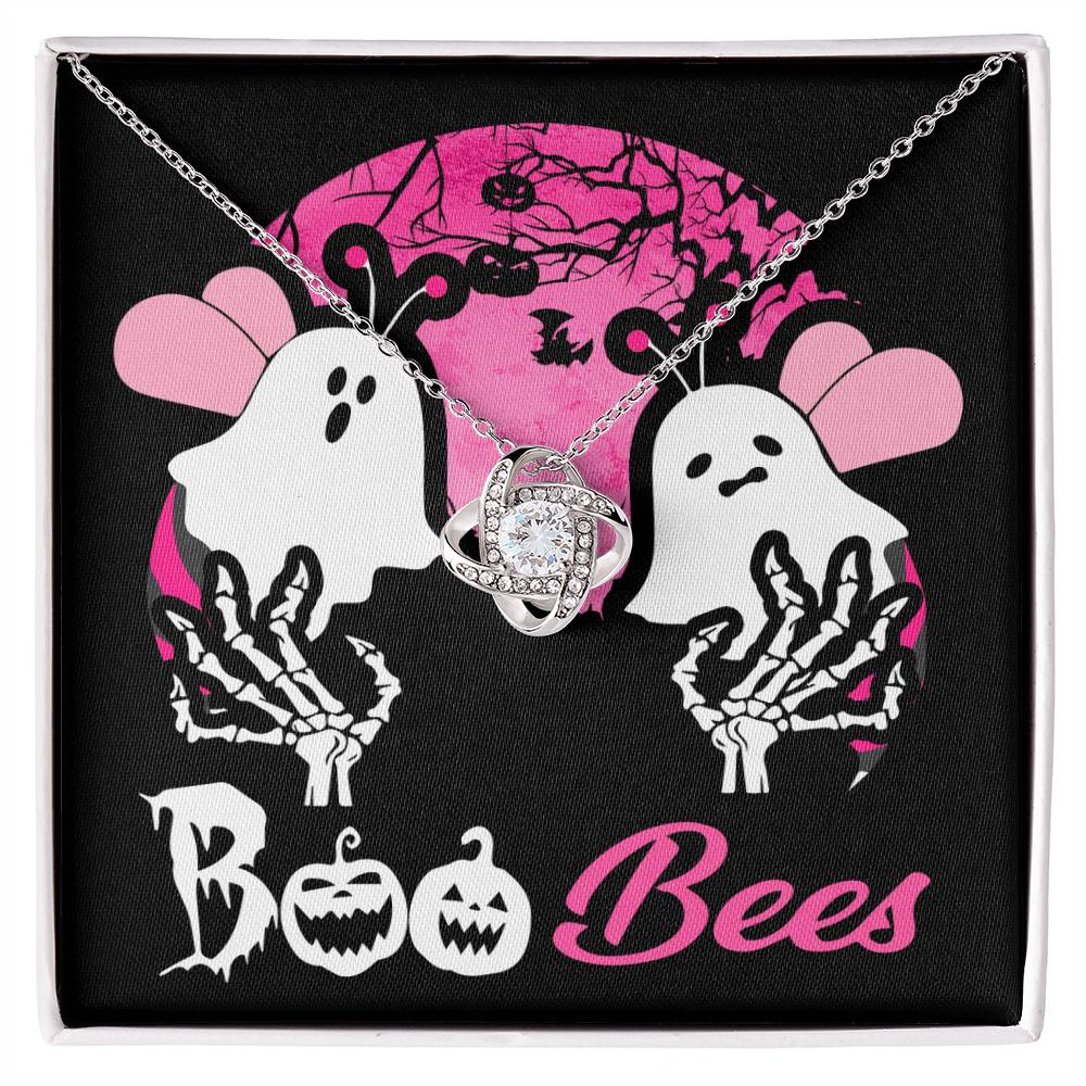 Gift for Wife -Halloween card  Boo Bees - Love Knot Necklace