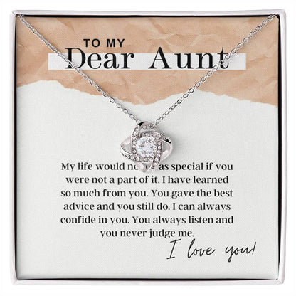 To My Dear Aunt - Love Knot Necklace