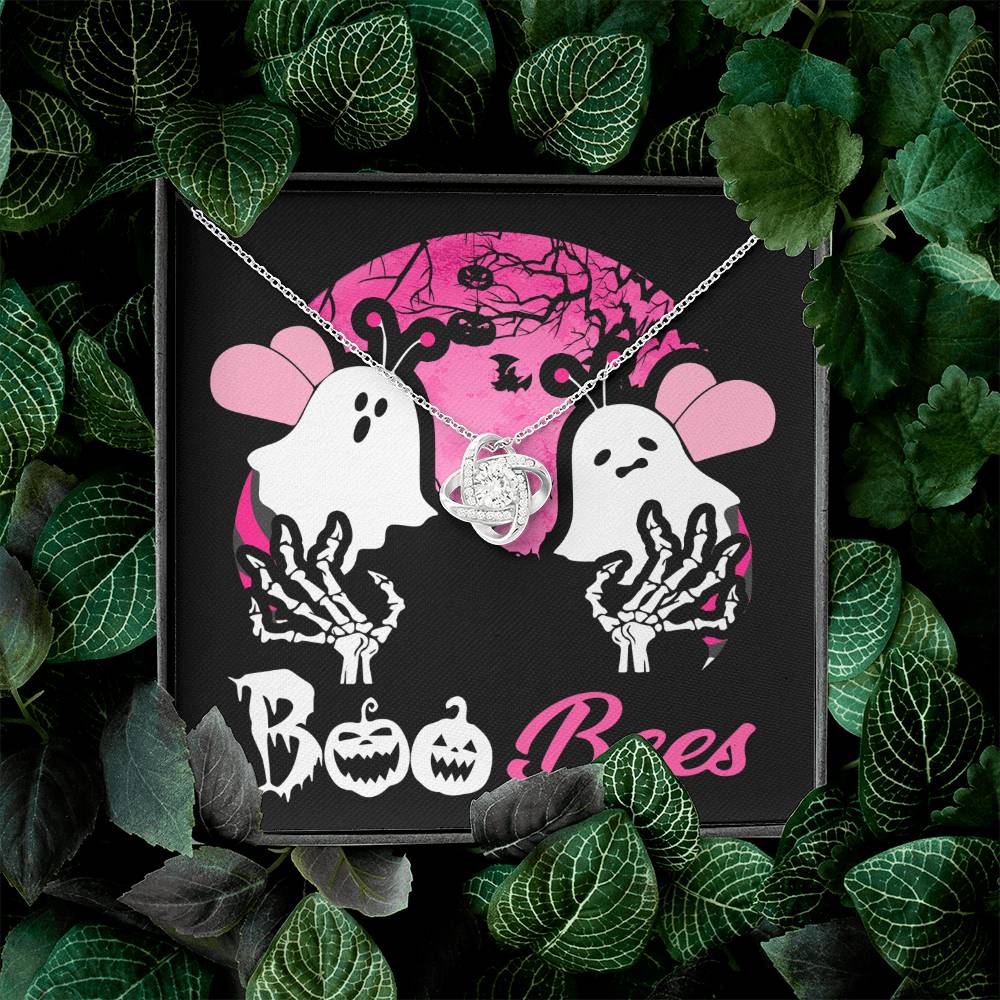 Gift for Wife -Halloween card  Boo Bees - Love Knot Necklace