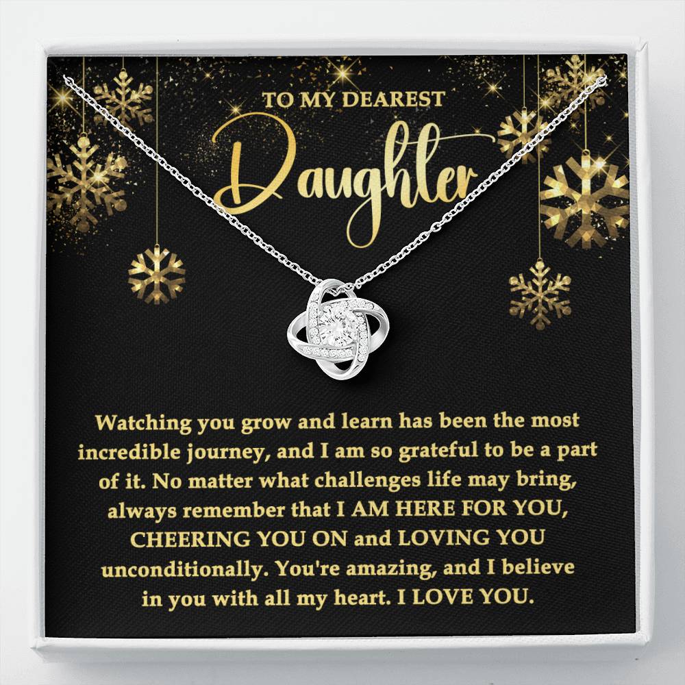 To My Daughter - You are amazing, and I believe in you with all my heart - Love knot Necklace.