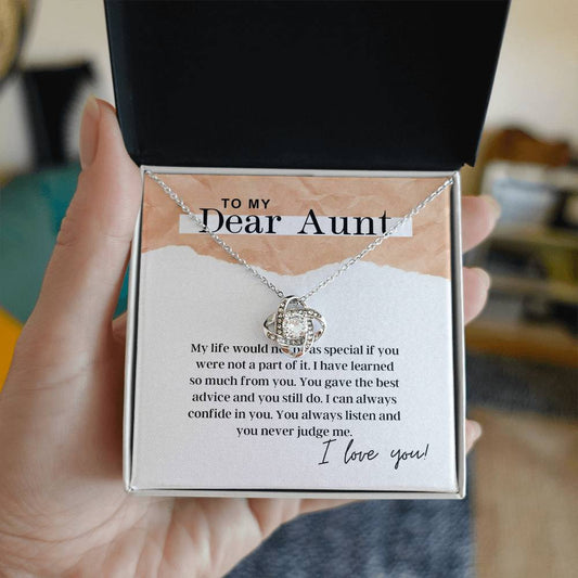 To My Dear Aunt - Love Knot Necklace