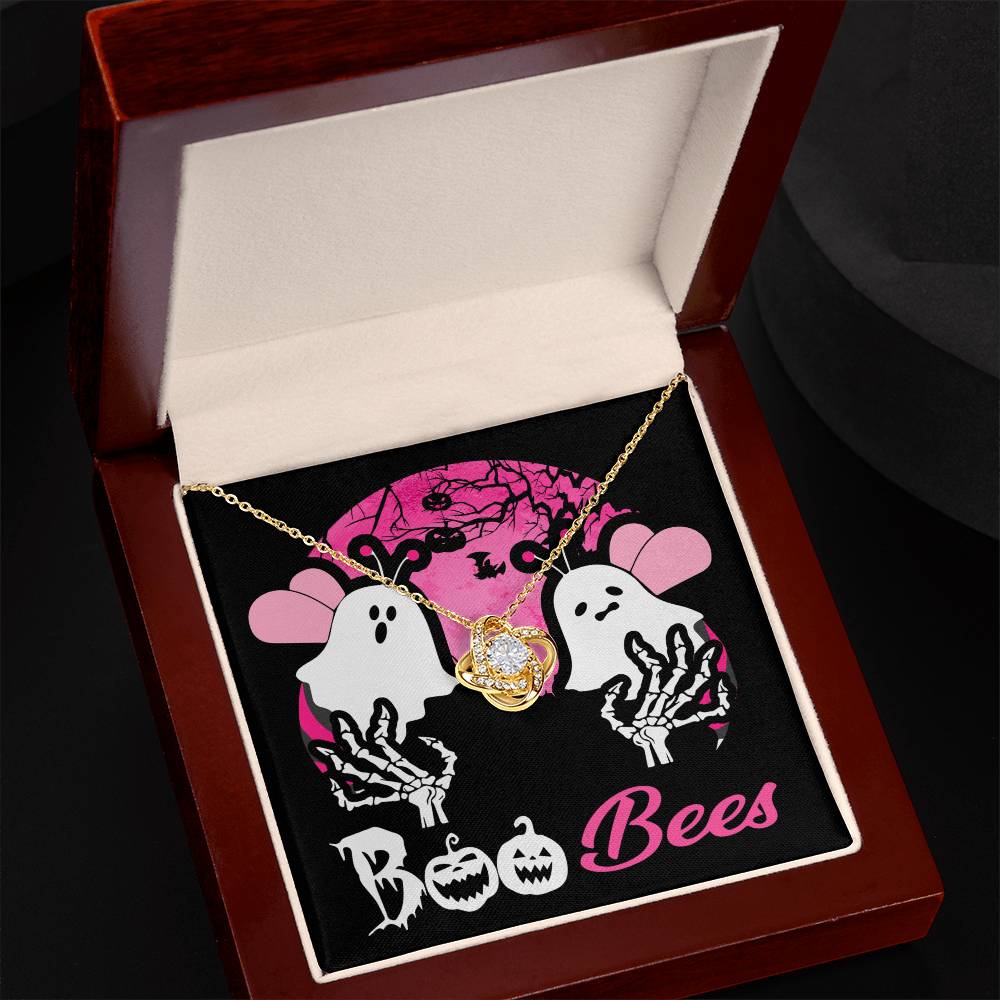 Gift for Wife -Halloween card  Boo Bees - Love Knot Necklace