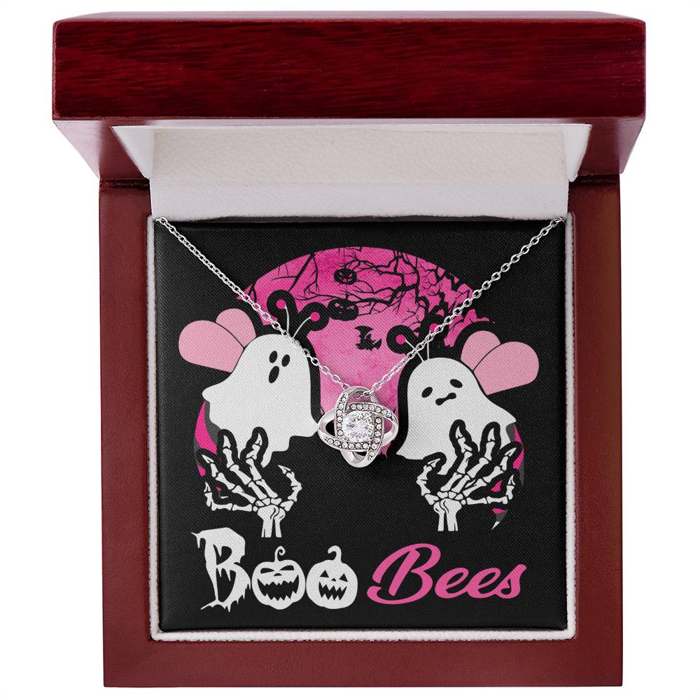 Gift for Wife -Halloween card  Boo Bees - Love Knot Necklace