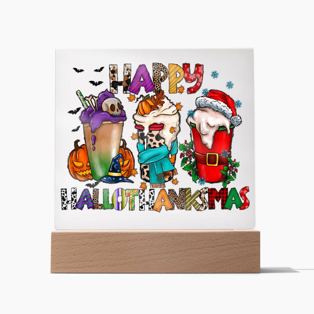 To my Mom - Happy Halloween Thanksgiving Christmas - LED Acrylic Plaque