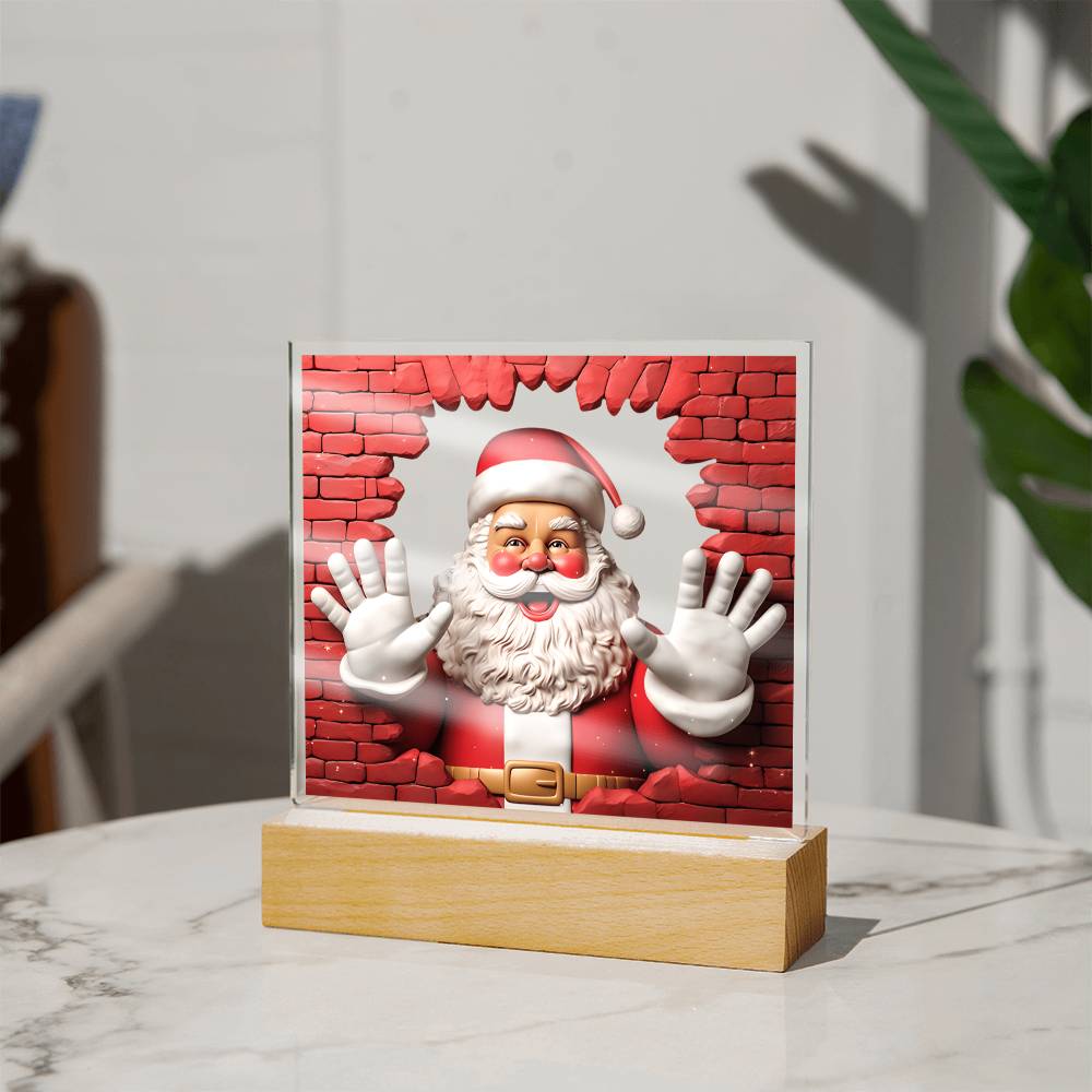 Mom Gifts - Santa Claus Christmas Acrylic - LED Acrylic Plaque.