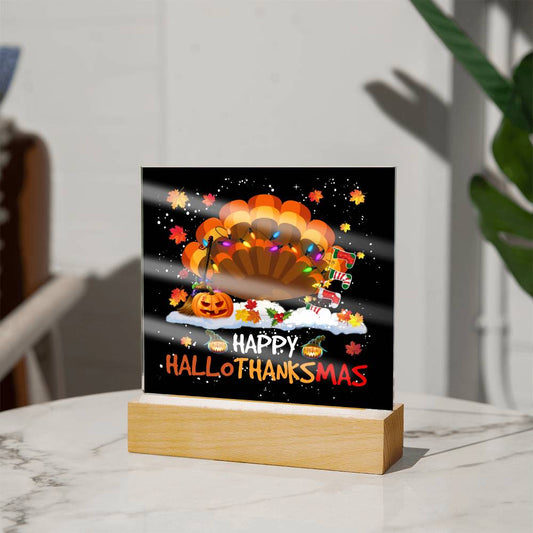 To my Mom - Happy thanksgiving - LED Acrylic Plaque