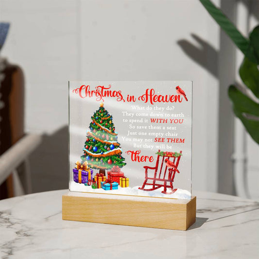 Mother gifts - Christmas in Heaven - LED Acrylic Plaque.