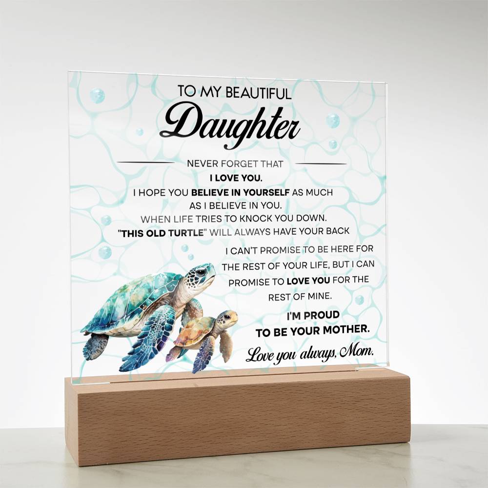 To My Beautiful Daughter - I hope you Believe in yourself as much I Believe in you - LED Acrylic Plaque