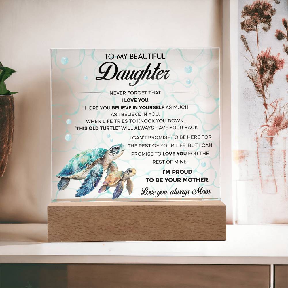 To My Beautiful Daughter - I hope you Believe in yourself as much I Believe in you - LED Acrylic Plaque