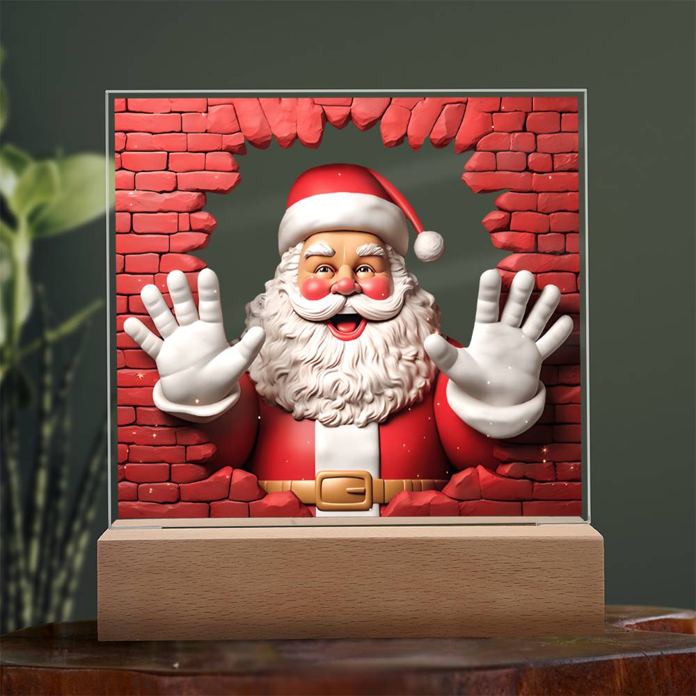 Mom Gifts - Santa Claus Christmas Acrylic - LED Acrylic Plaque.