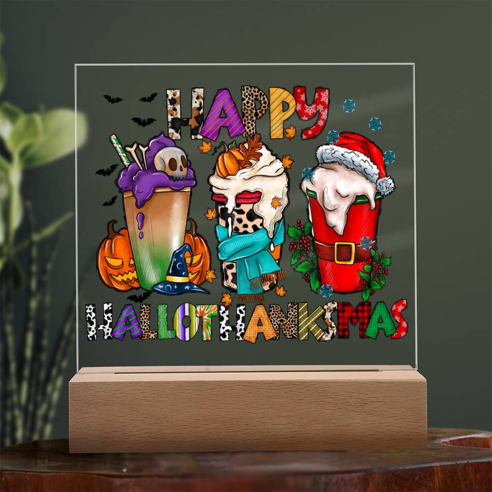 To my Mom - Happy Halloween Thanksgiving Christmas - LED Acrylic Plaque