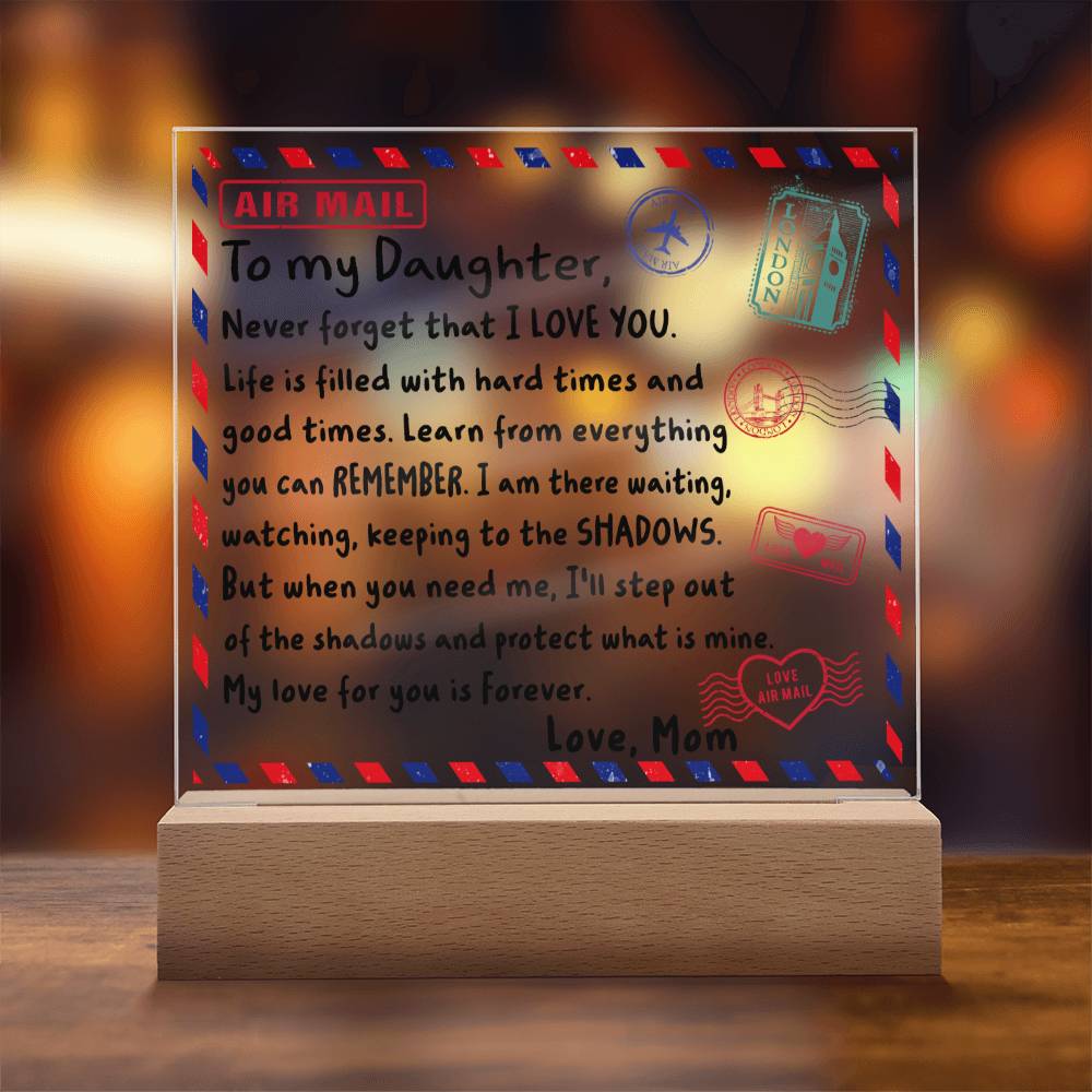 To my Daughter - Never forget that I love you - LED Acrylic Plaque.