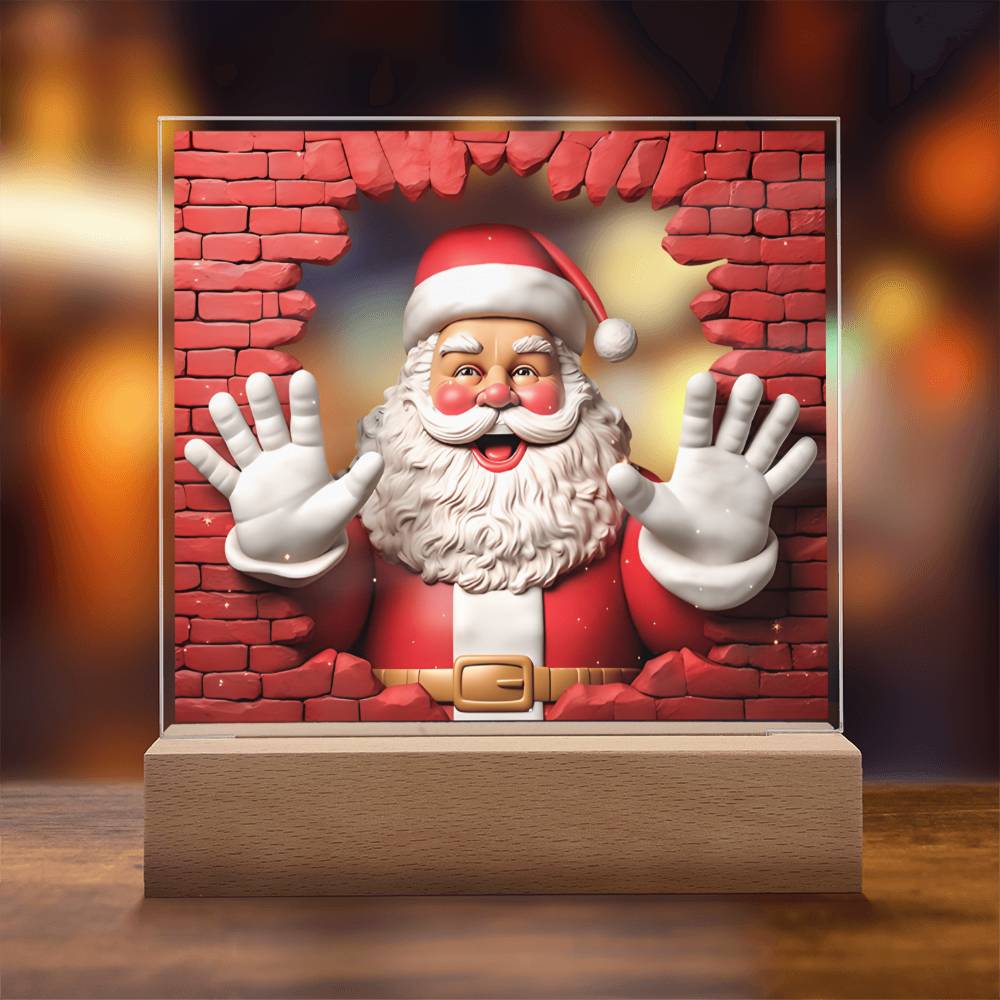 Mom Gifts - Santa Claus Christmas Acrylic - LED Acrylic Plaque.