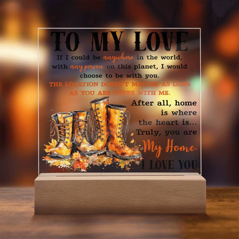 Wife gifts - If I could be anywhere in the world - LED Acrylic Plaque.