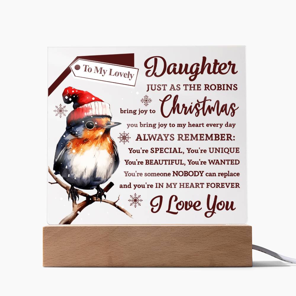 To my Daughter - you bring joy to my heart every day - LED Acrylic Plaque.