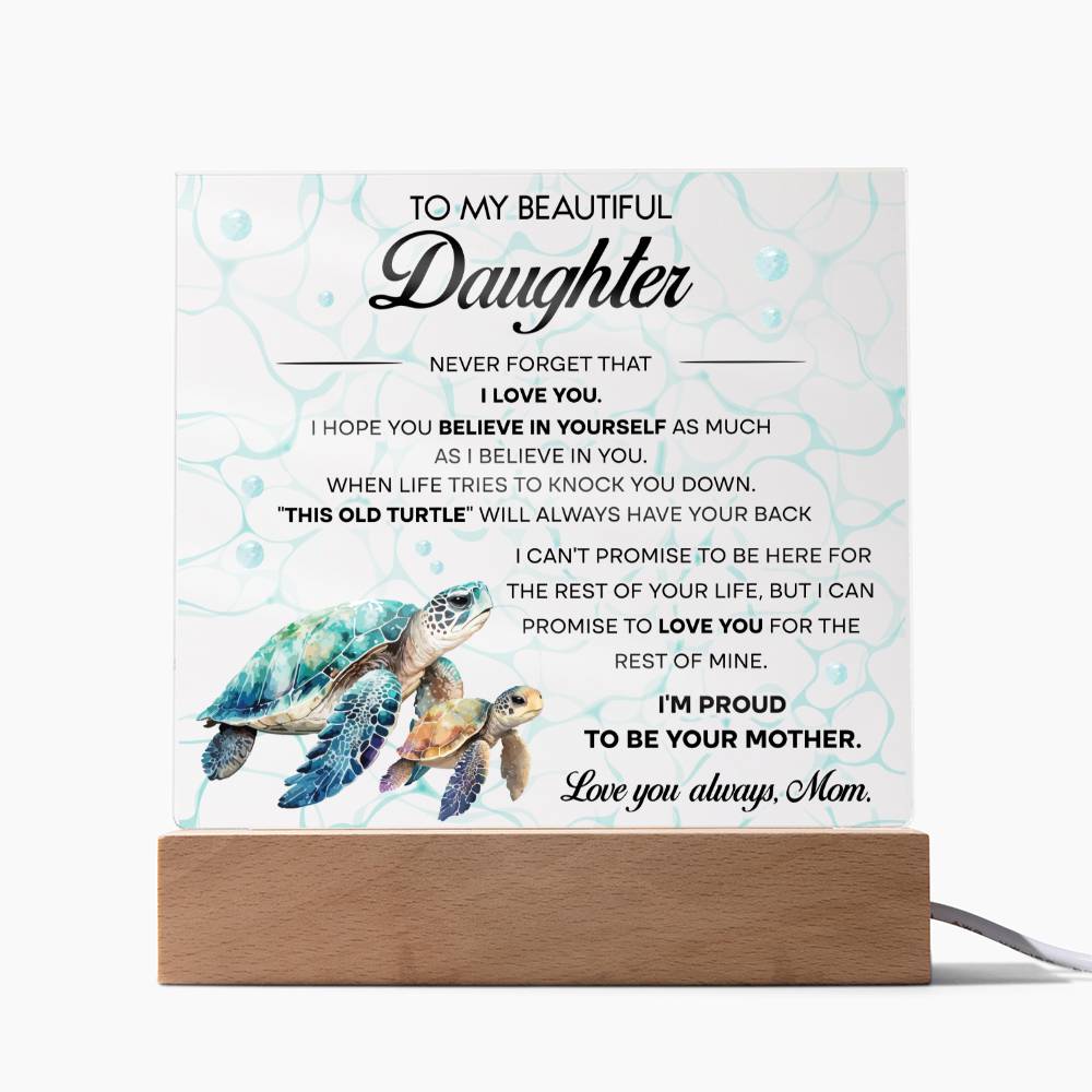 To My Beautiful Daughter - I hope you Believe in yourself as much I Believe in you - LED Acrylic Plaque