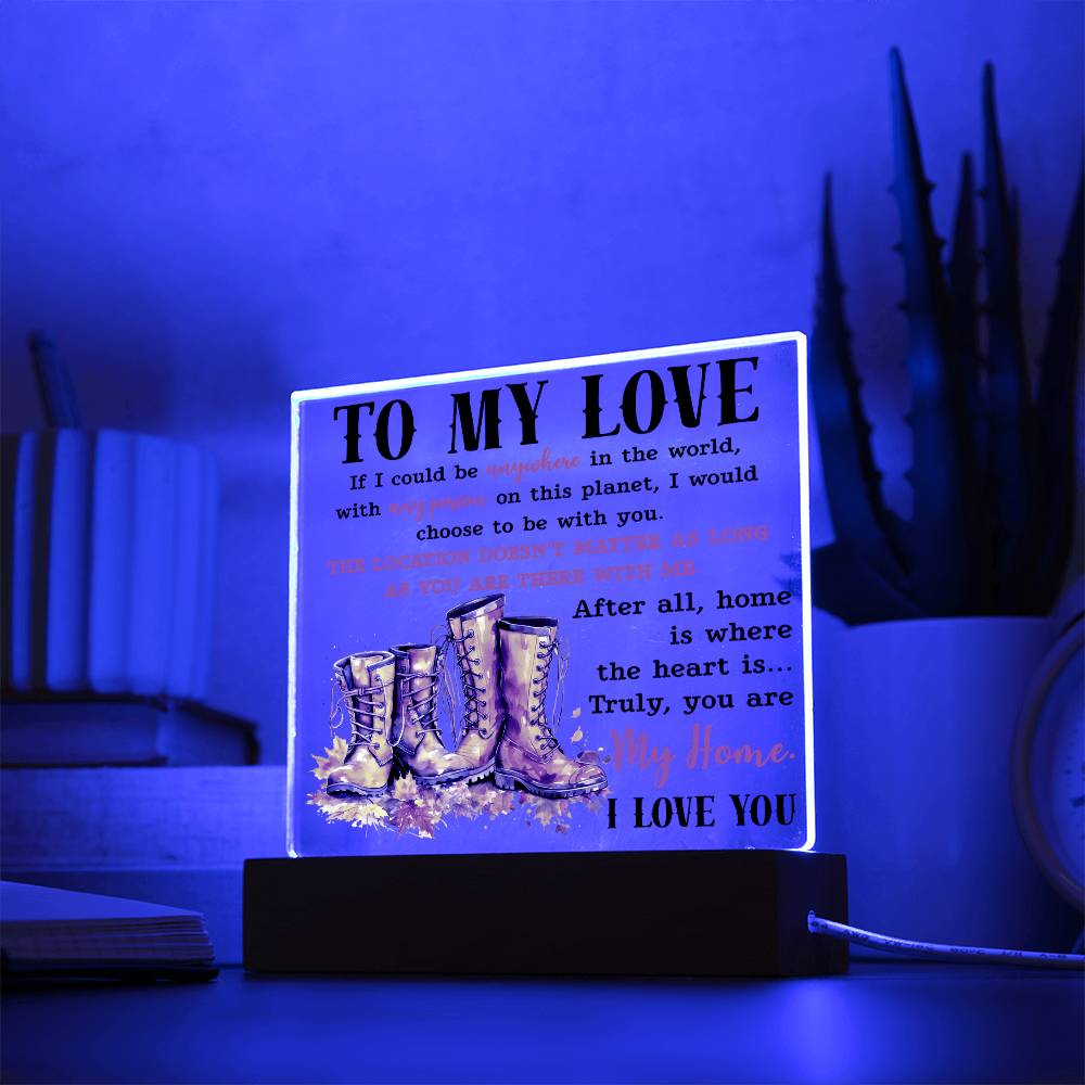 Wife gifts - If I could be anywhere in the world - LED Acrylic Plaque.