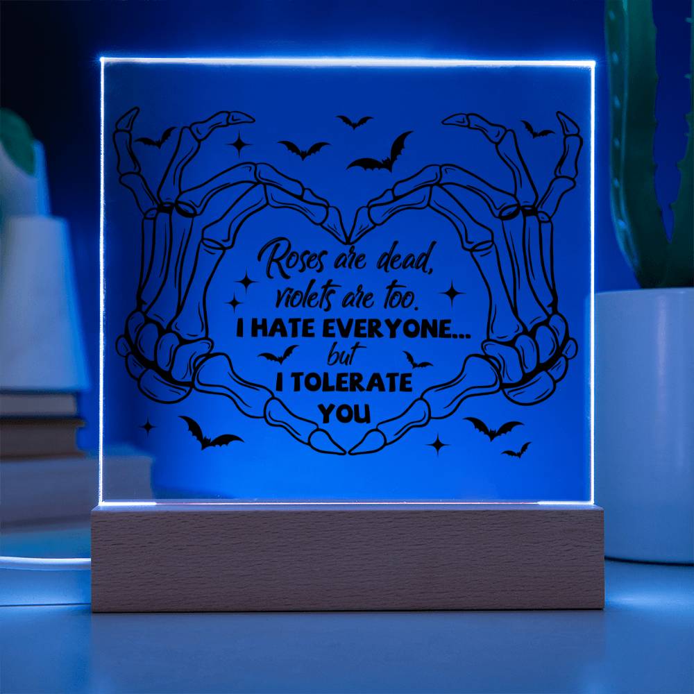 Wife gifts - Halloween Roses are dead violets are too - LED Acrylic Plaque