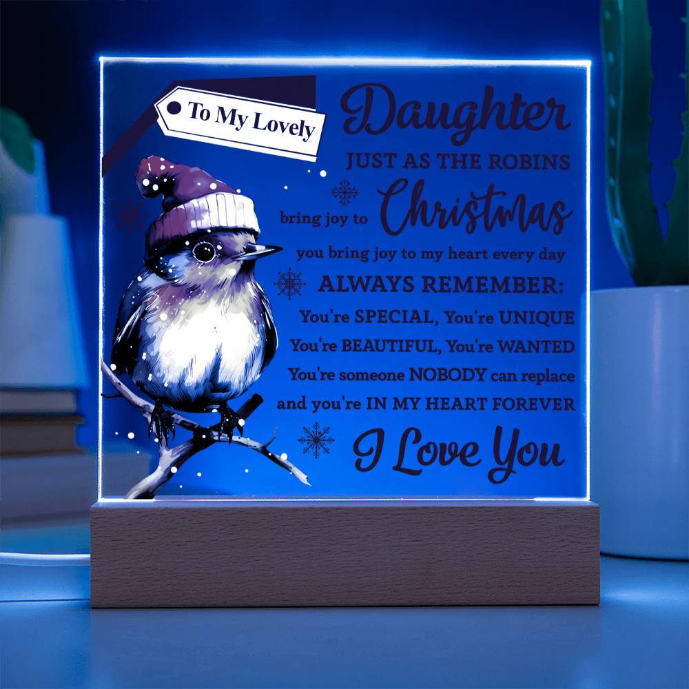 To my Daughter - you bring joy to my heart every day - LED Acrylic Plaque.