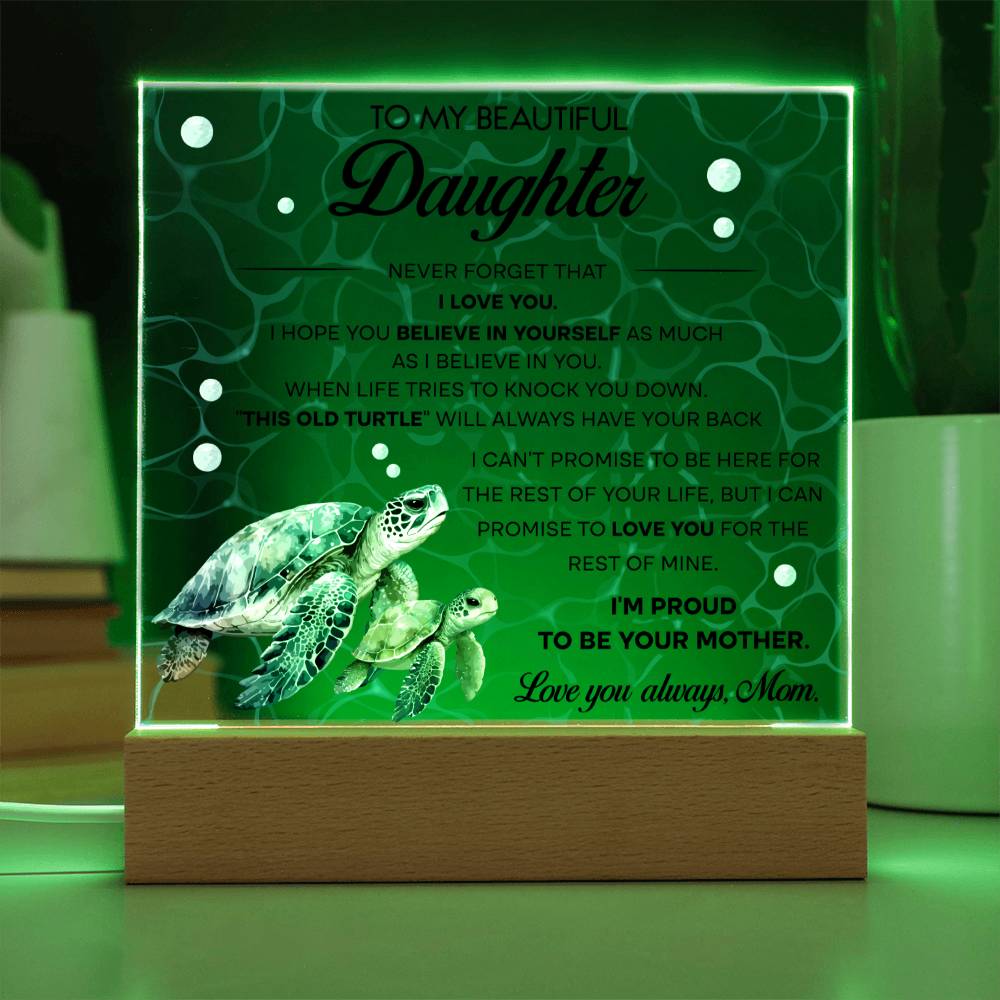 To My Beautiful Daughter - I hope you Believe in yourself as much I Believe in you - LED Acrylic Plaque