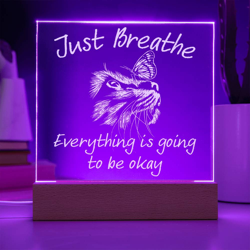 Daughter gifts - Just Breath - LED Acrylic Plaque.