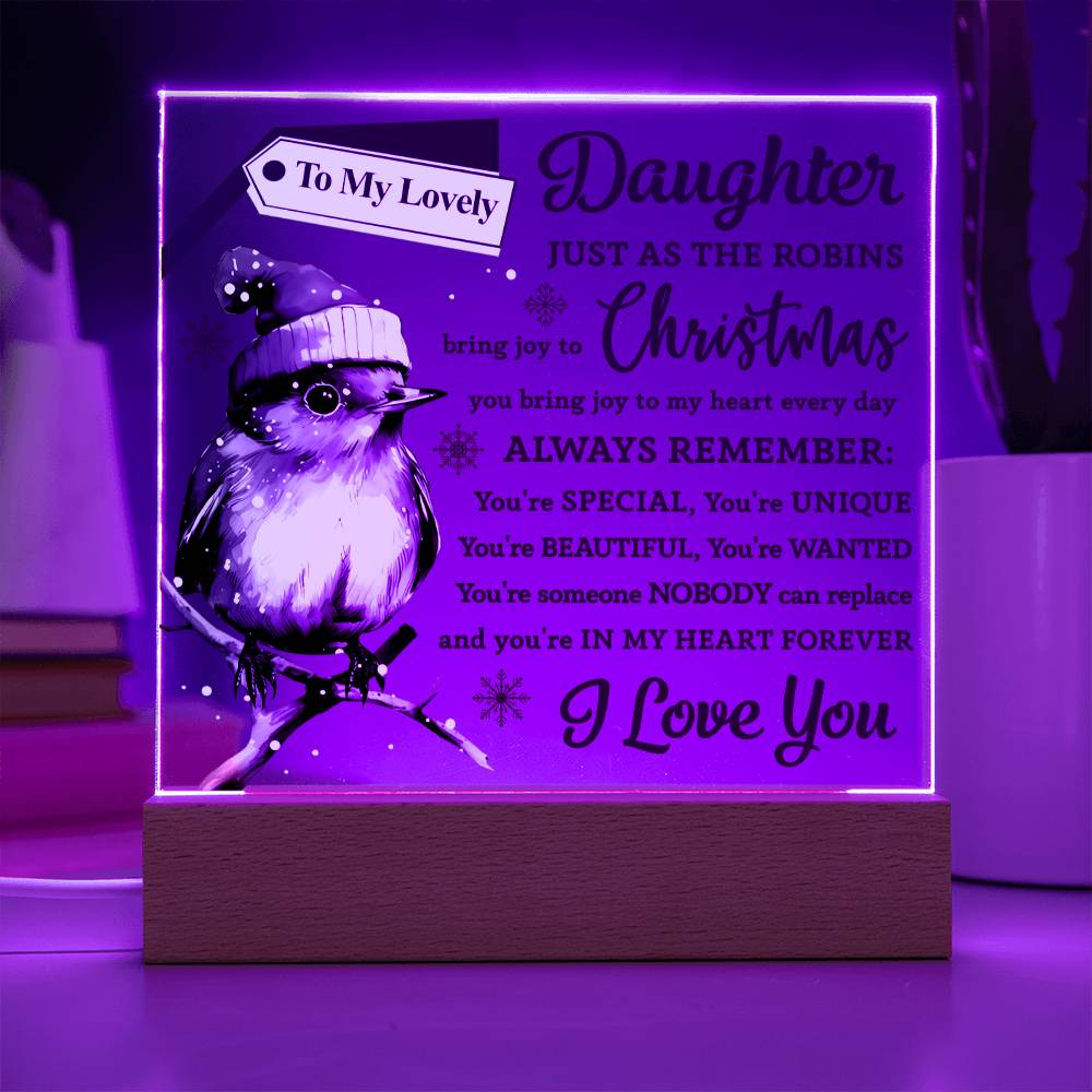 To my Daughter - you bring joy to my heart every day - LED Acrylic Plaque.