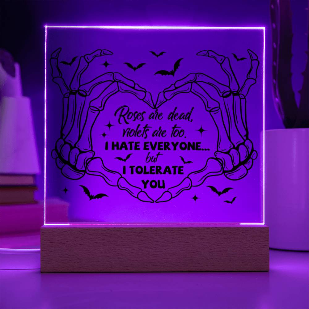 Wife gifts - Halloween Roses are dead violets are too - LED Acrylic Plaque