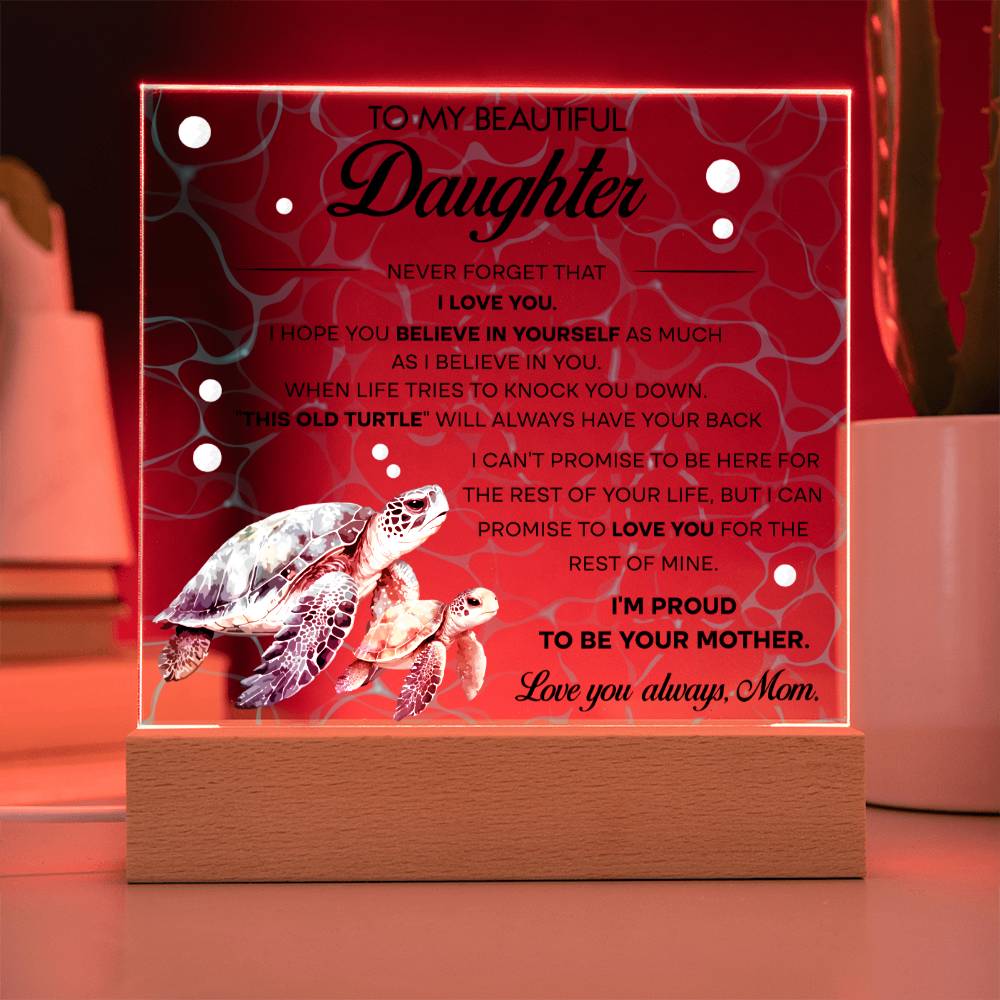 To My Beautiful Daughter - I hope you Believe in yourself as much I Believe in you - LED Acrylic Plaque