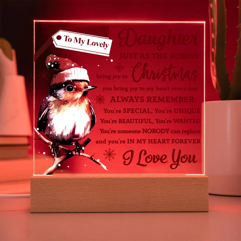 To my Daughter - you bring joy to my heart every day - LED Acrylic Plaque.