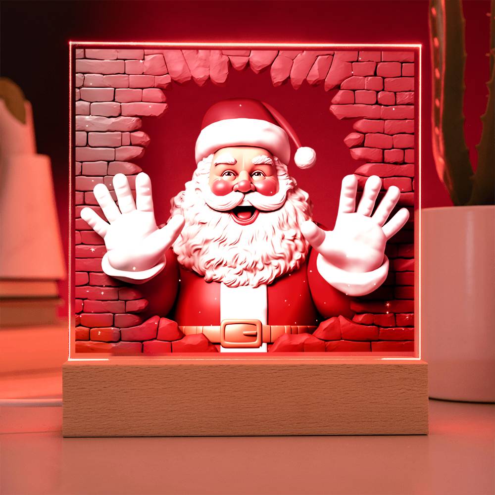 Mom Gifts - Santa Claus Christmas Acrylic - LED Acrylic Plaque.