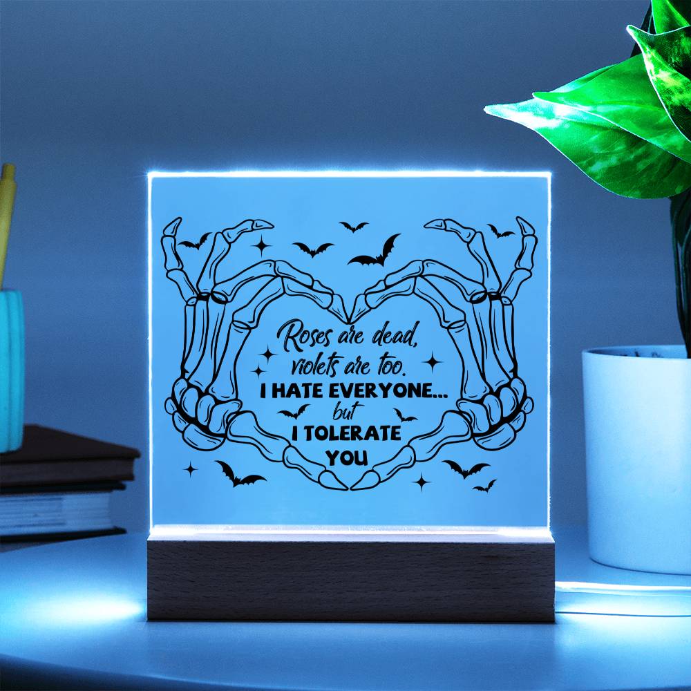 Wife gifts - Halloween Roses are dead violets are too - LED Acrylic Plaque