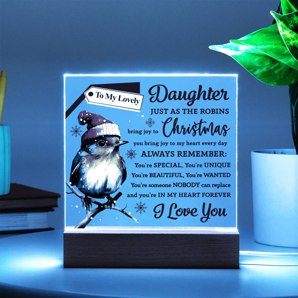 To my Daughter - you bring joy to my heart every day - LED Acrylic Plaque.