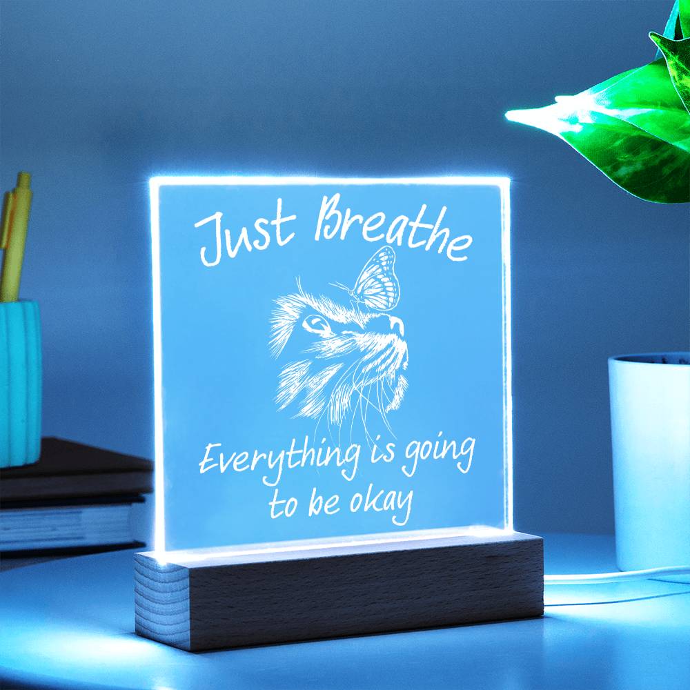 Daughter gifts - Just Breath - LED Acrylic Plaque.