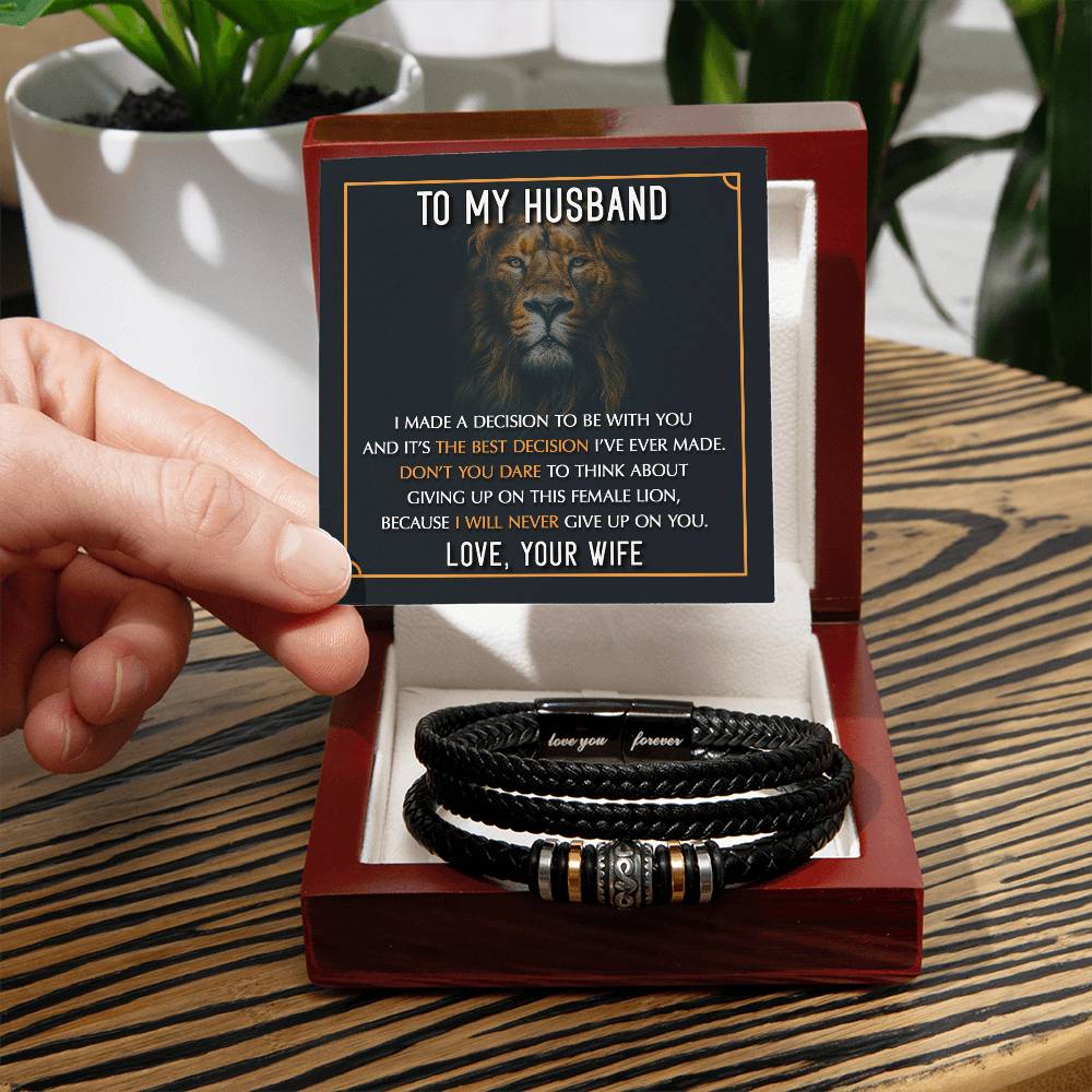 To My Husband - My Best Decision - Leather Bracelet