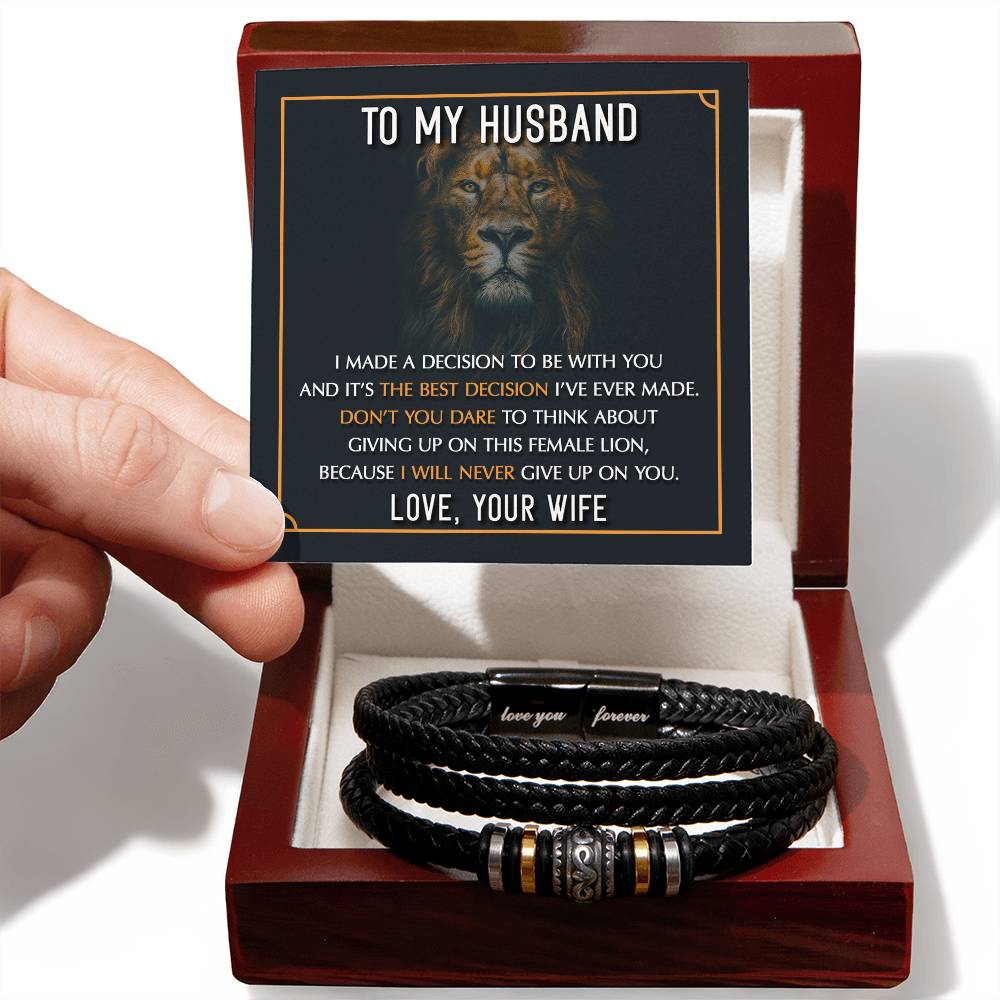 To My Husband - My Best Decision - Leather Bracelet