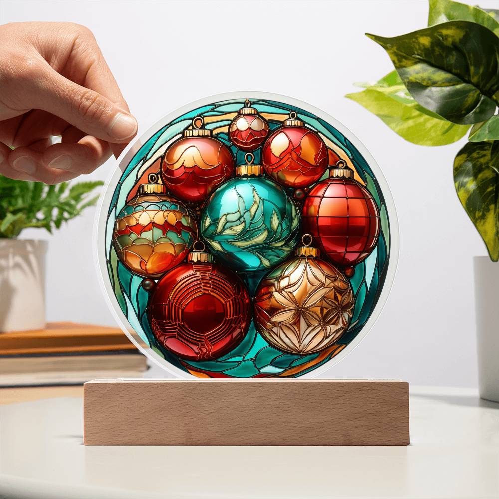 Mother gifts - Christmas Circle - LED Acrylic Plaque.