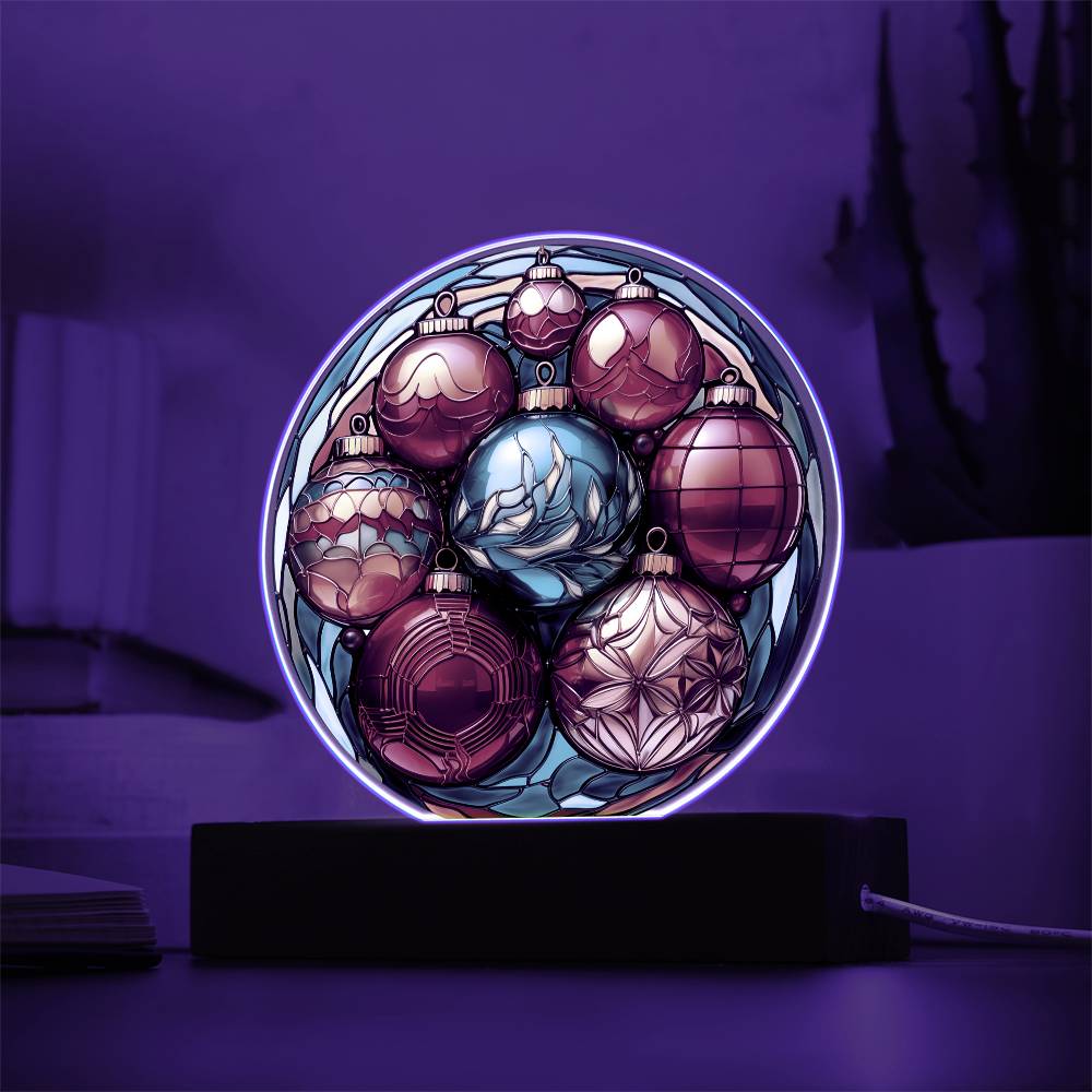 Mother gifts - Christmas Circle - LED Acrylic Plaque.