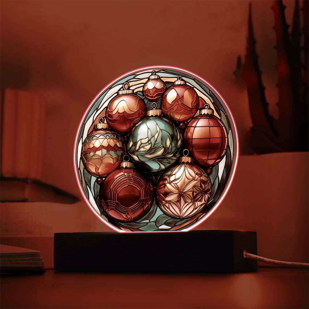 Mother gifts - Christmas Circle - LED Acrylic Plaque.