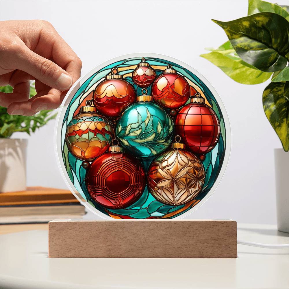 Mother gifts - Christmas Circle - LED Acrylic Plaque.