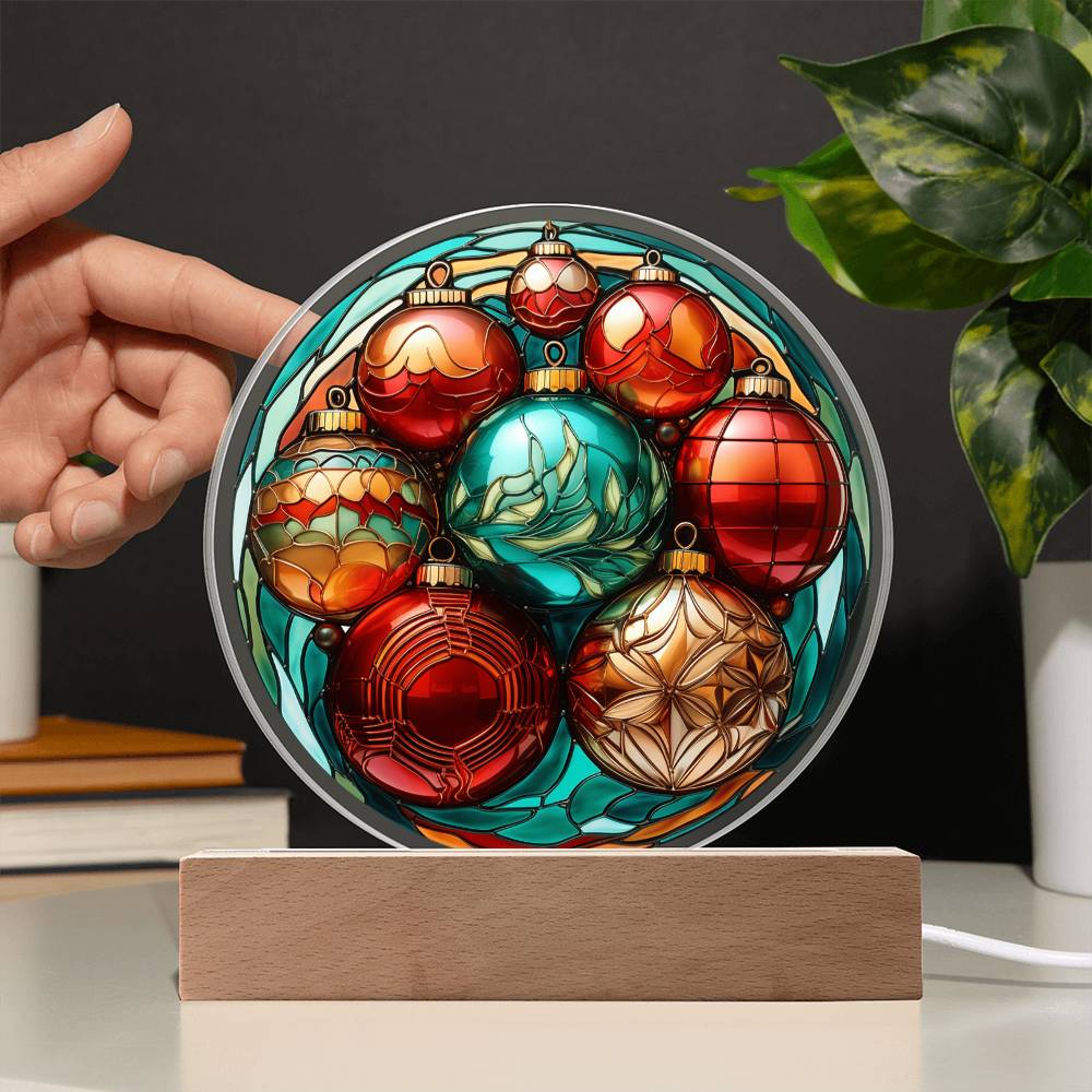 Mother gifts - Christmas Circle - LED Acrylic Plaque.