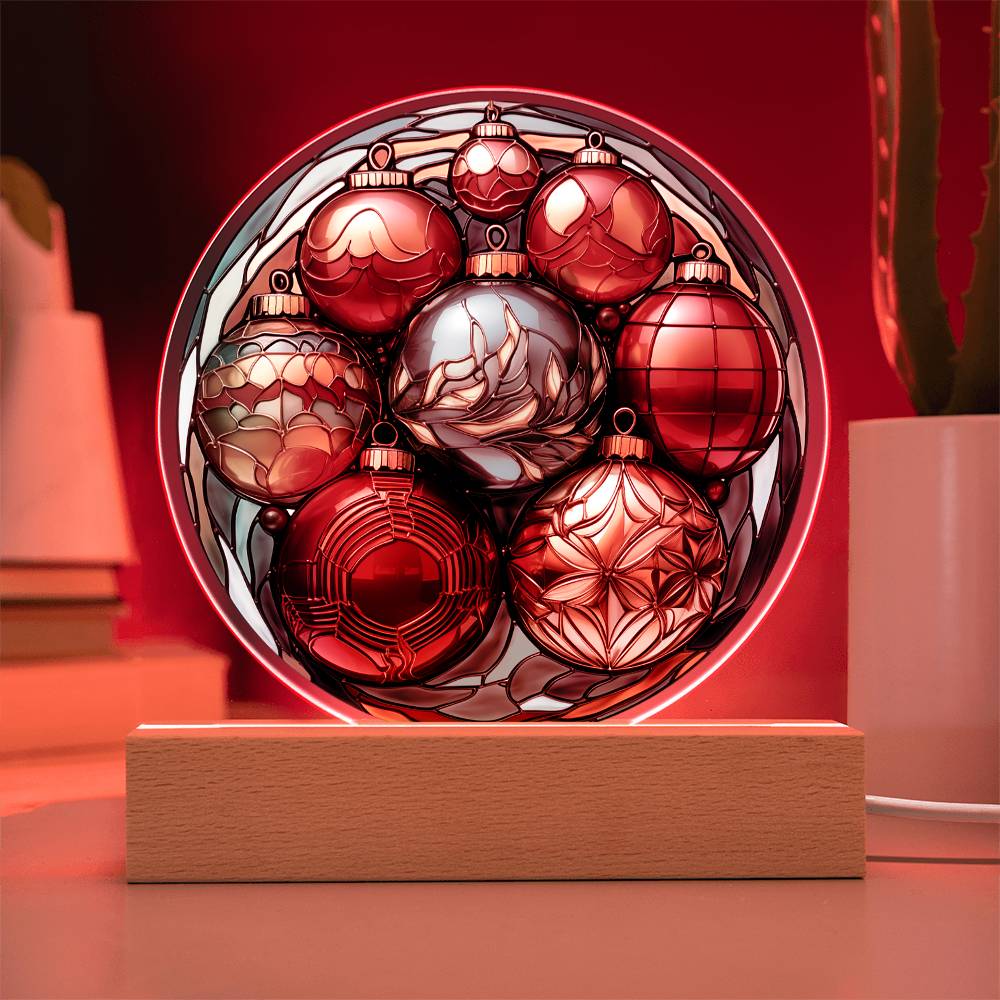 Mother gifts - Christmas Circle - LED Acrylic Plaque.