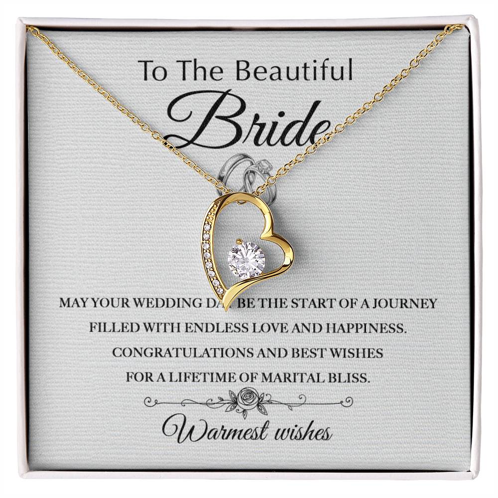 To The Beautiful Bride - Warmest Wishes - Forever Love Necklace