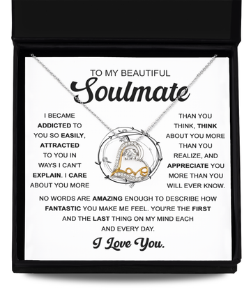 To My Beautiful Soulmate - I became addicted to you so easily - Love Dancing Necklace