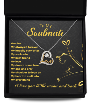 To My Soulmate - I love you to the Moon and Back - Love Dancing Necklace