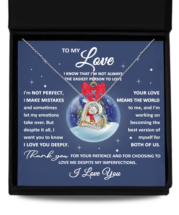 To my wife - Your love means the world - Love dancing necklace