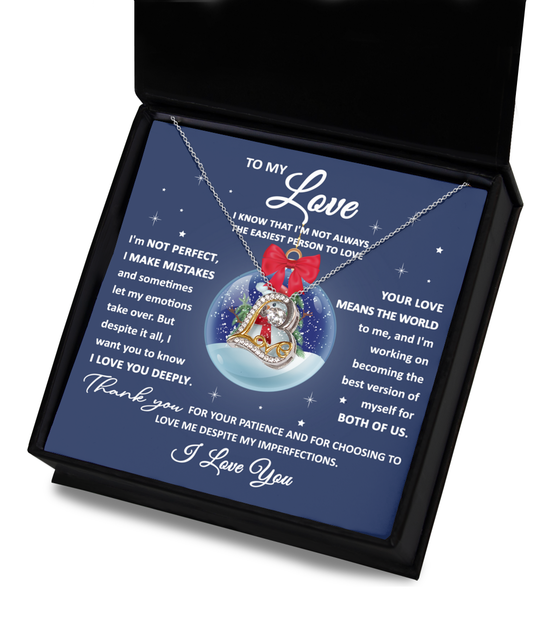 To my wife - Your love means the world - Love dancing necklace